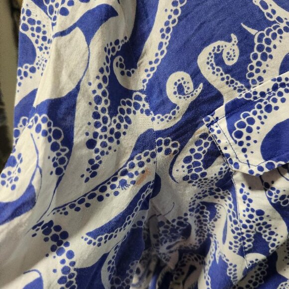 Lilly Pulitzer Captiva Tunic Bubbly Blue Octopus **Rare Find Print** Sz Large - Picture 10 of 10